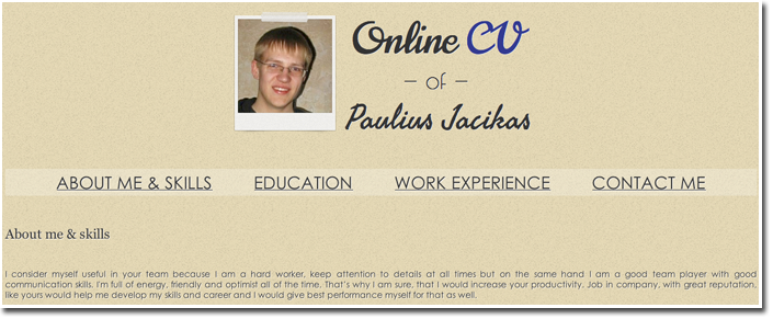 Internetinis puslapis Pauliui Jacikui